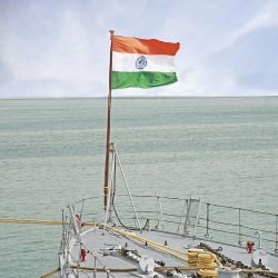 Indian naval ship with flag fluttering.Here are a few images from my collection.